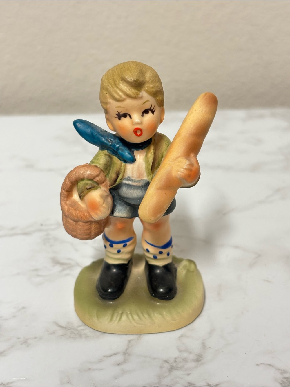 Vintage Napcoware Ceramic Figurine - Boy with Basket & Bread